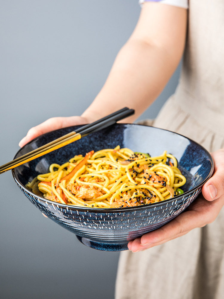 Starry Thread Bowl Ceramic Ramen Bowl Large Soup Bowl Household