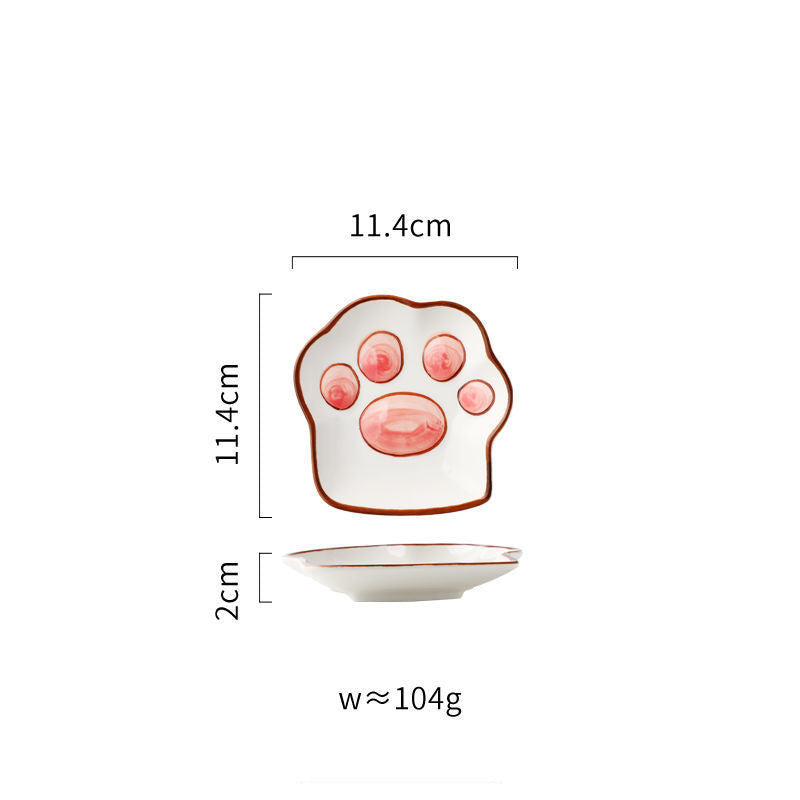 Japanese Style Cute Cartoon Cat Paw Dishes Set