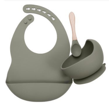 Suitable For Silicone Baby Plate Bowl Spoon Combo Set