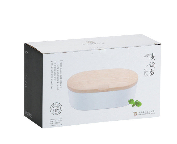 Nordic Style Wooden Sushi Lunch Box Sealed Leak-Proof Lunch Box With Cutlery