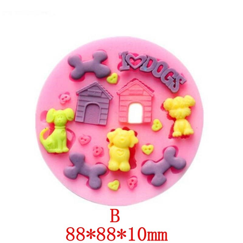 Fondant Silicone Mold Bear Palm Bone Dog Claw Biscuit Cake Baking