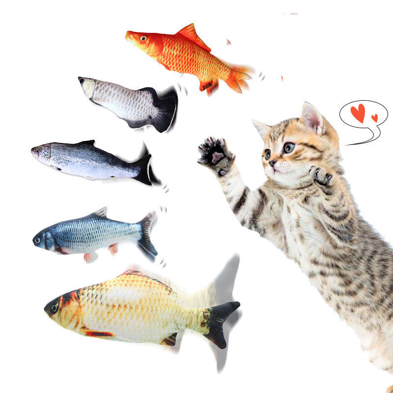 Fish Plush Catnip Pet Toy That Emulates The Beating Fish