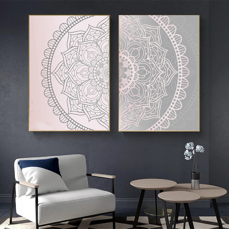 Decorative Painting On Canvas In Abstract Bohemian Style