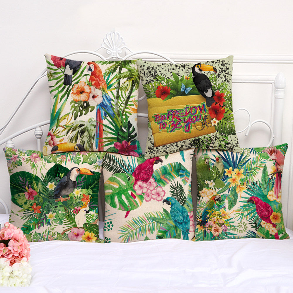 Tropical Plant Cushion Cover Living Room Sofa