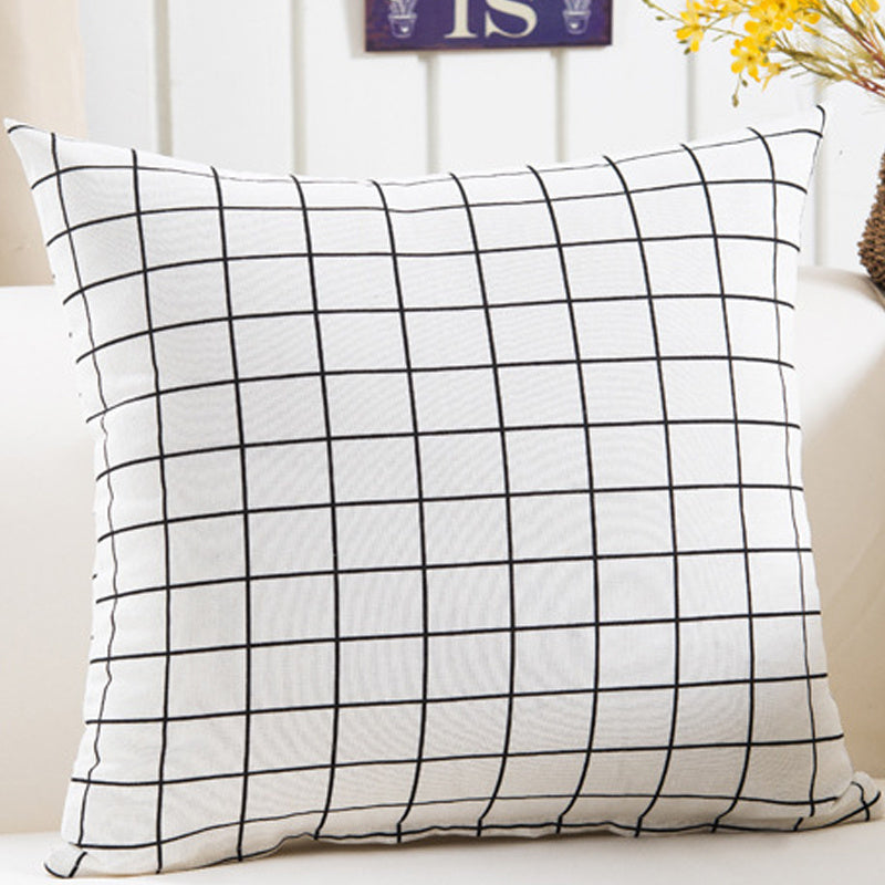 Plush Geometric Black And Yellow Sofa Pillowcase