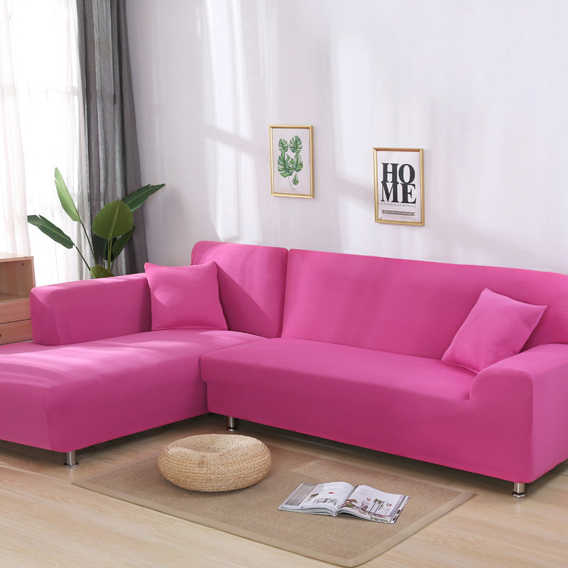 L-Shaped Sofa Solid Color High Elastic All-Inclusive Sofa Cover