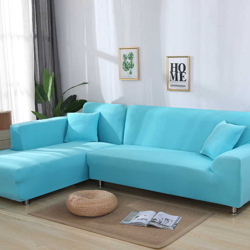 L-Shaped Sofa Solid Color High Elastic All-Inclusive Sofa Cover