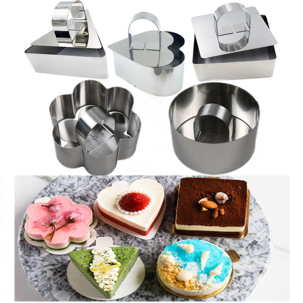 Stainless Steel Cake Mold With Push Piece Pressing Plate Rice Bball Sushi Tool