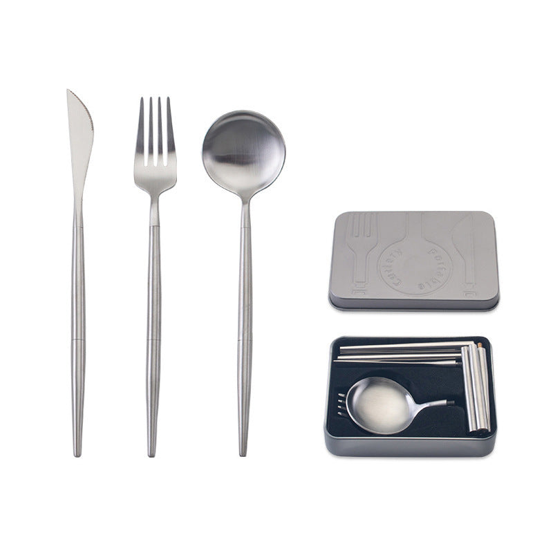 stainless steel portable cutlery set