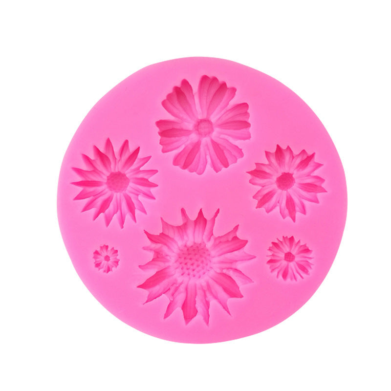 Daisy Sun Flower Sunflower Chrysanthemum Fondant Silicone Mold Diy Chocolate Cake Mold