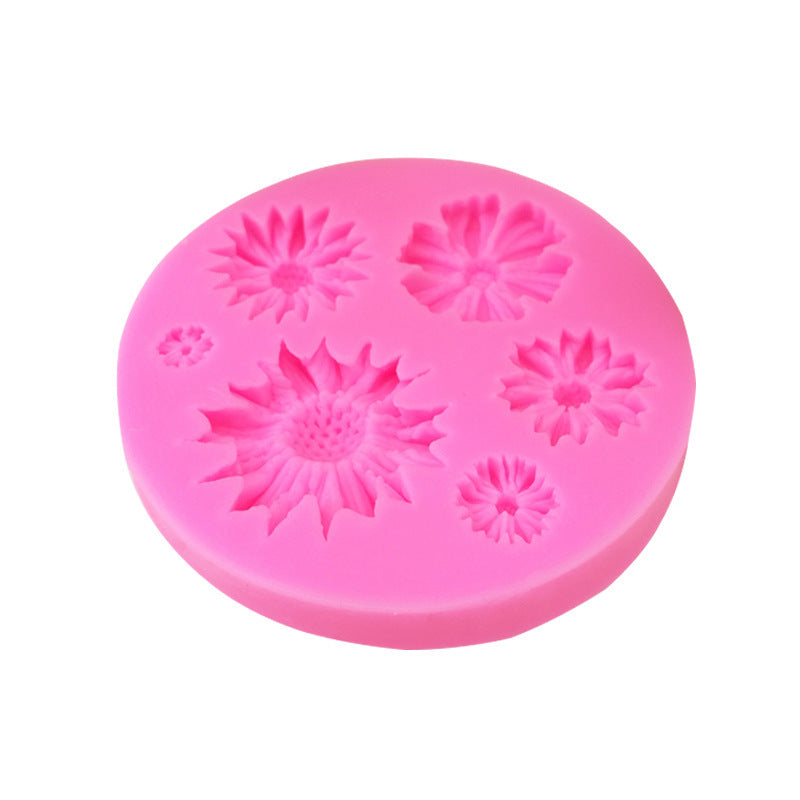 Daisy Sun Flower Sunflower Chrysanthemum Fondant Silicone Mold Diy Chocolate Cake Mold