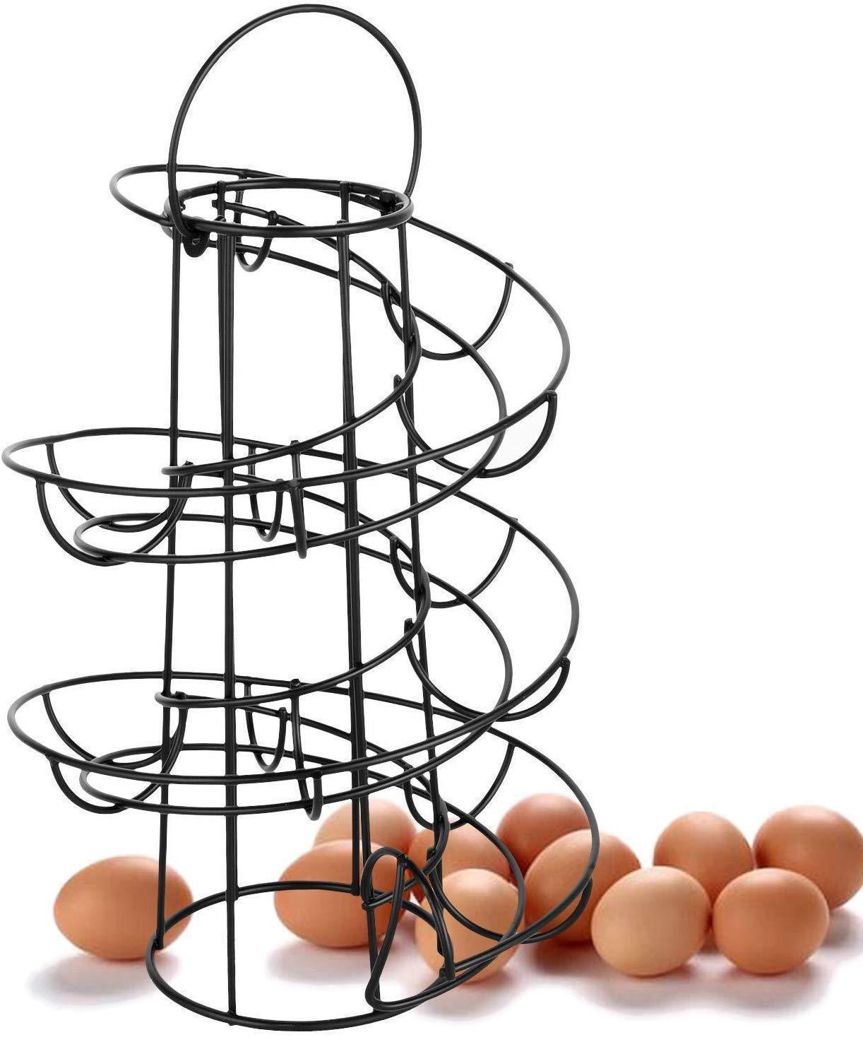 Creative Kitchen Egg Rack Spiral Egg Basket Wrought Iron Practical