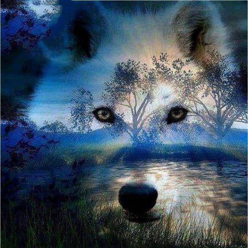 Wolf Diamond Painting Full Diamond Cross Stitch Paste Diamond Painting