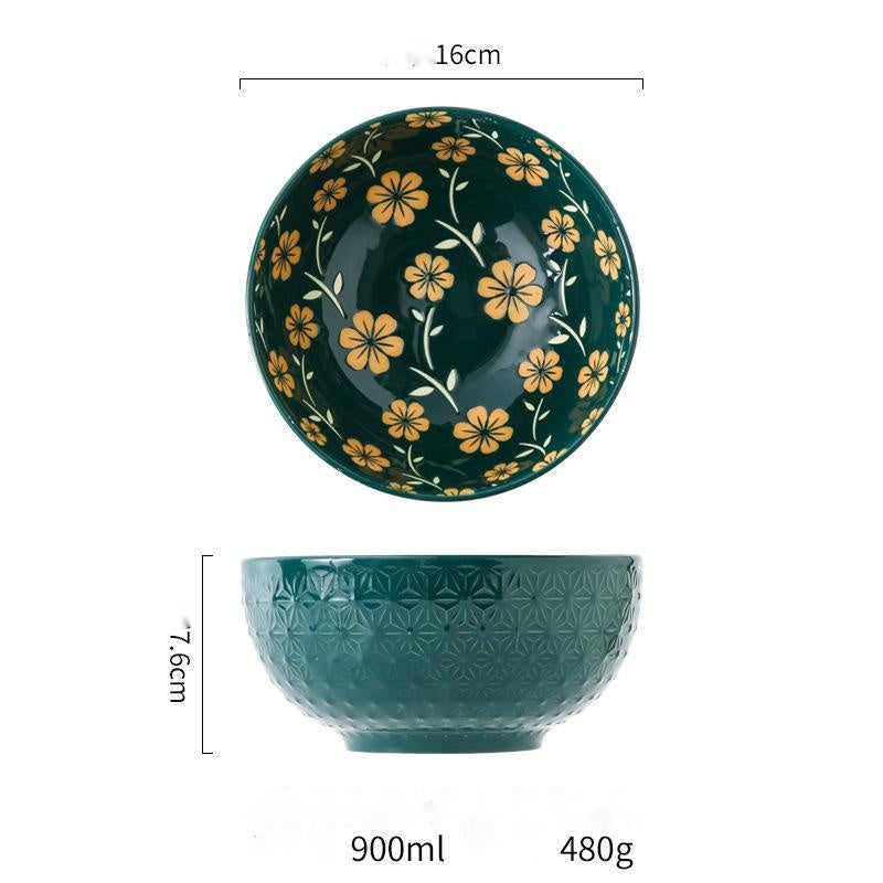 Japanese style creative embossed underglaze ceramic tableware