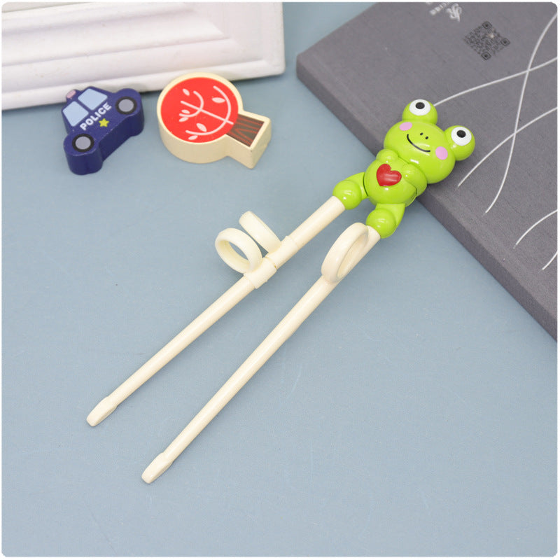 Children's Cartoon Animal Head Chopsticks Kids Eating Training Chopsticks Infants And Young Children's Right Hand Use The Baby To Learn Chopsticks