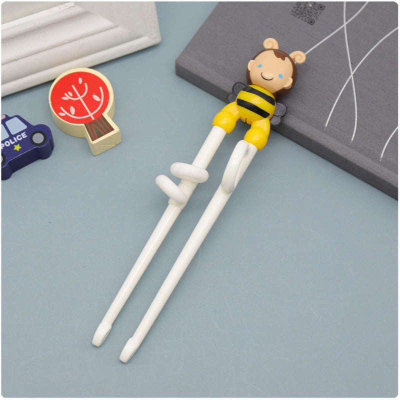 Children's Cartoon Animal Head Chopsticks Kids Eating Training Chopsticks Infants And Young Children's Right Hand Use The Baby To Learn Chopsticks