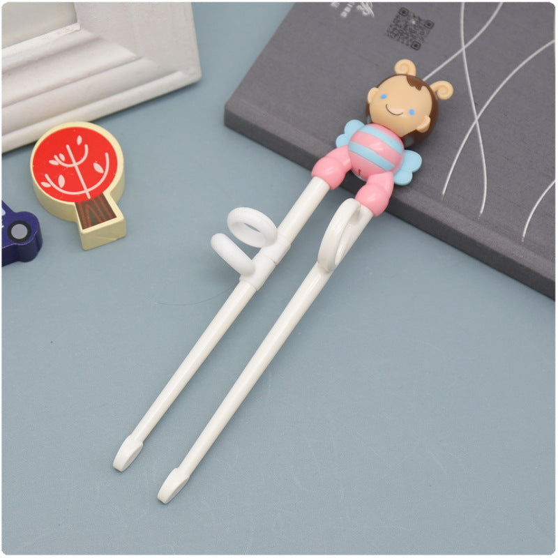 Children's Cartoon Animal Head Chopsticks Kids Eating Training Chopsticks Infants And Young Children's Right Hand Use The Baby To Learn Chopsticks