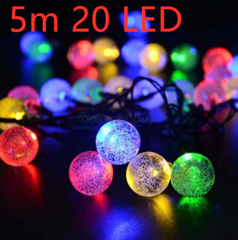 Crystal solar power of the led lamp string lights christmas lights solar garden outdoor decoration for christmas