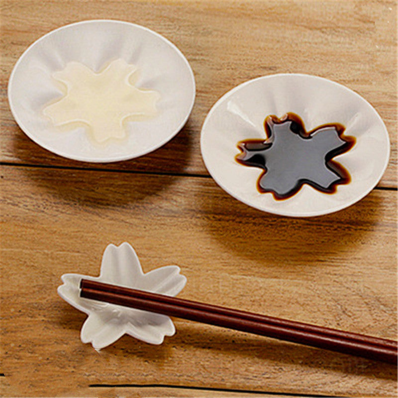 Zakka Creative Japanese Sakura Soy Sauce Dipping Dish Snack Dish Vinegar Dish Tableware Small Dish Small Dish