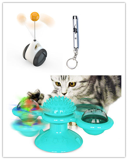 Sucker Turn Windmill Cat Toy Funny Cat Creative Spin Ball