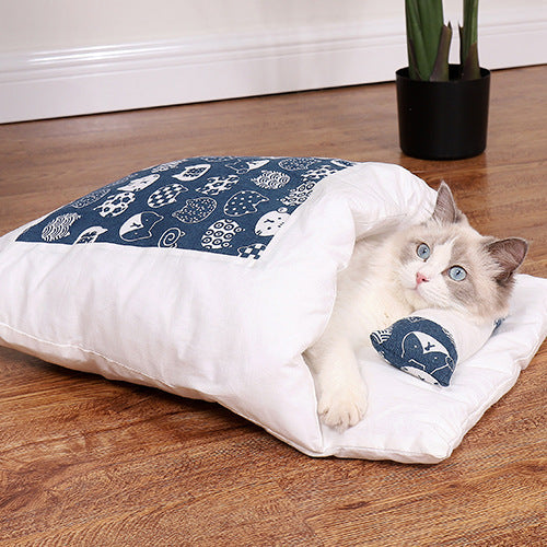 Cat Sleeping Bag Fairy Cat Litter Wind Semi-Closed Autumn And Winter Warm Cat Kennel