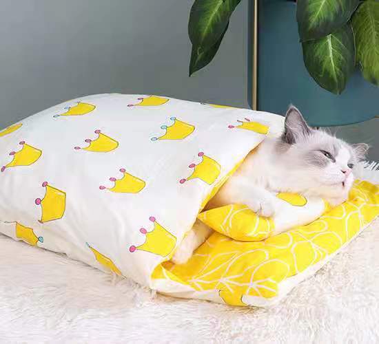 Cat Sleeping Bag Fairy Cat Litter Wind Semi-Closed Autumn And Winter Warm Cat Kennel