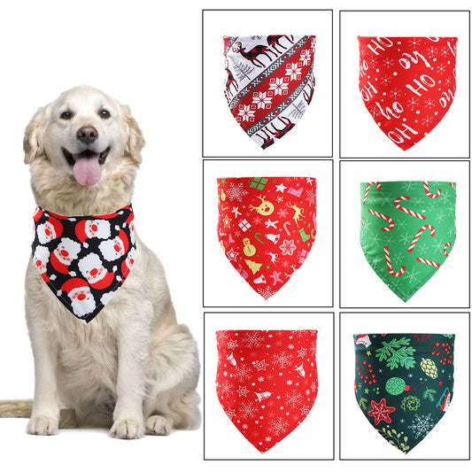 Christmas Pet Saliva Towel Amazon Hot Sale Dog Triangle Scarf Cat Decoration Scarf