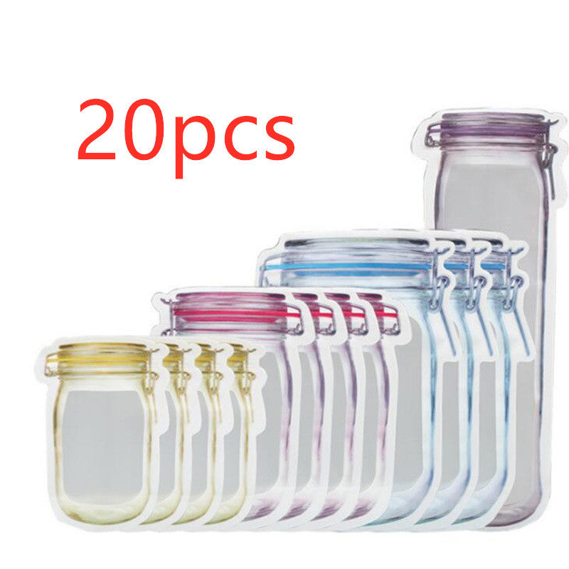 Mason Bottle Ziplock Bag Snacks