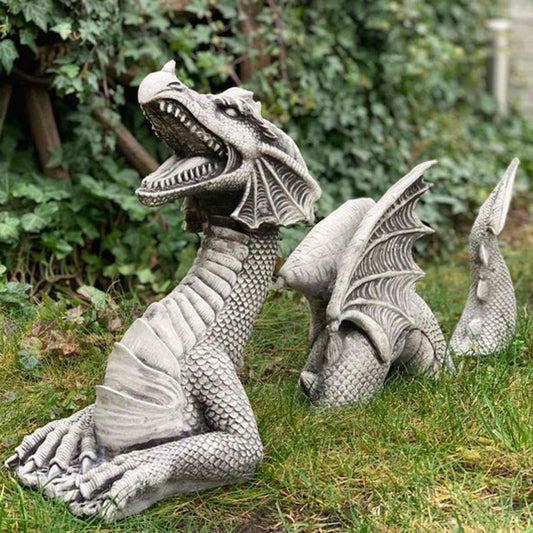 Large Dragon Gothic Garden Decor Statue Castle Moat Lawn Statue Garden Sculptures & Statues Funny Yard Garden Outdoor Figurine