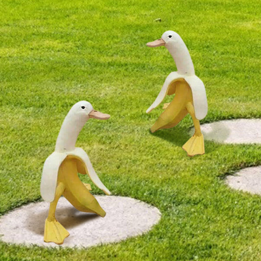 New Banana Duck Decor Creative Art Ornament Creative Furnishing Articles Interesting Jardin Garden Decoration Statue