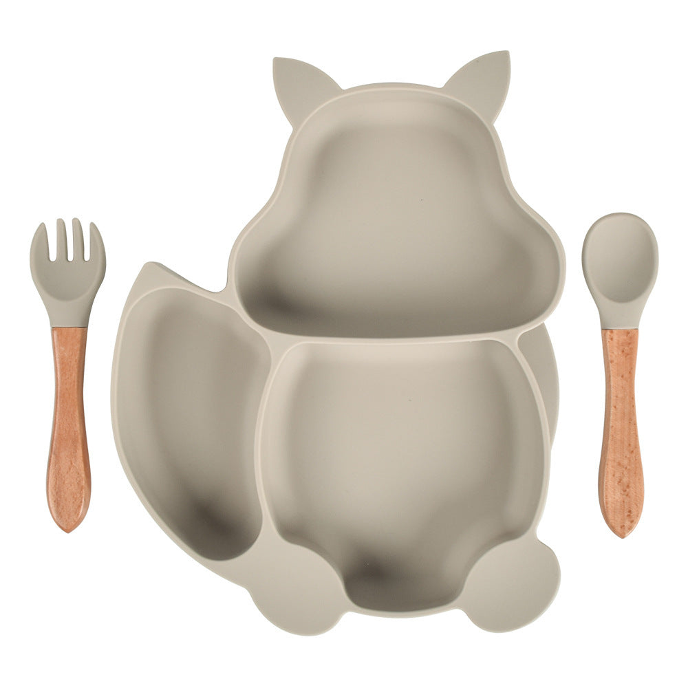 Cute Squirrel Split Grid Children's Tableware