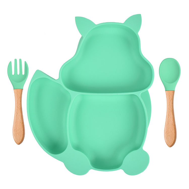 Cute Squirrel Split Grid Children's Tableware