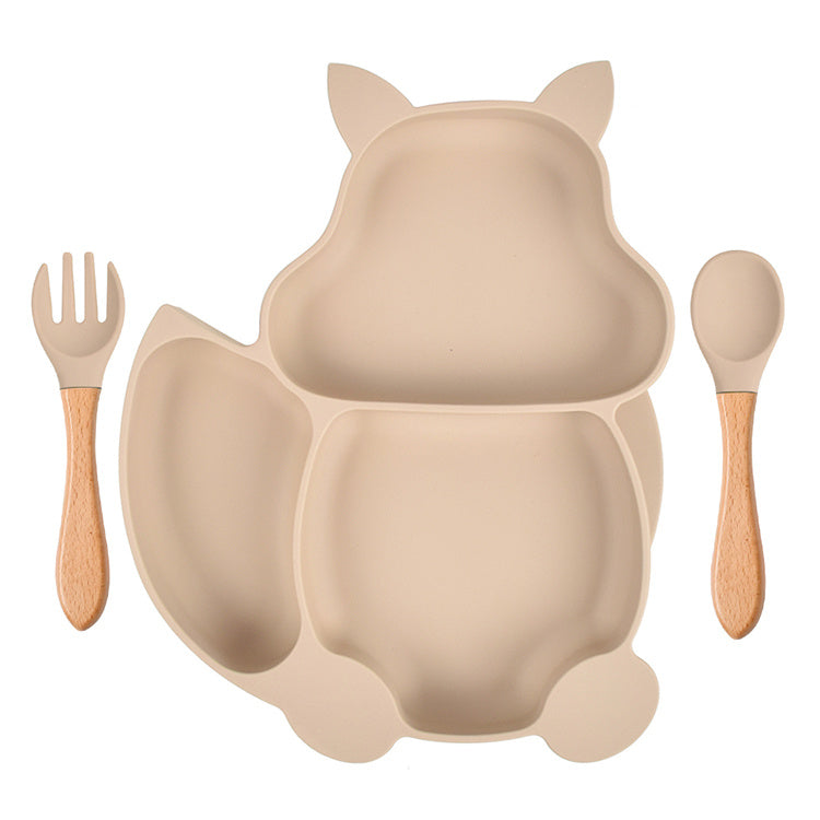 Cute Squirrel Split Grid Children's Tableware