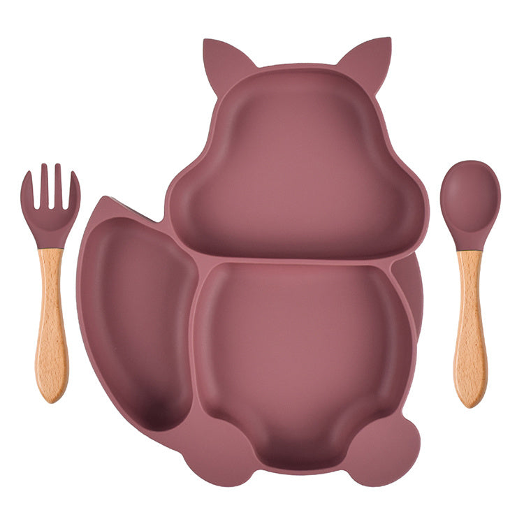 Cute Squirrel Split Grid Children's Tableware