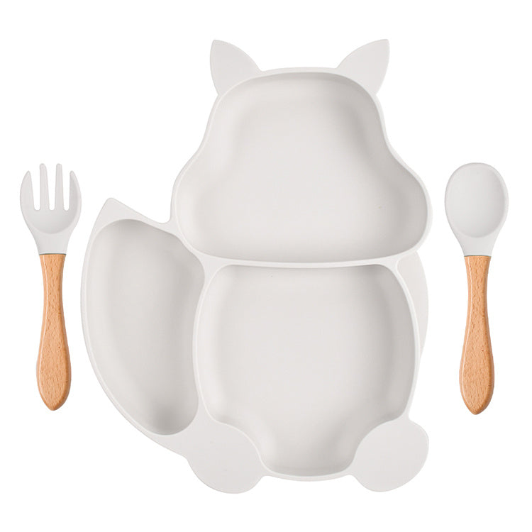 Cute Squirrel Split Grid Children's Tableware