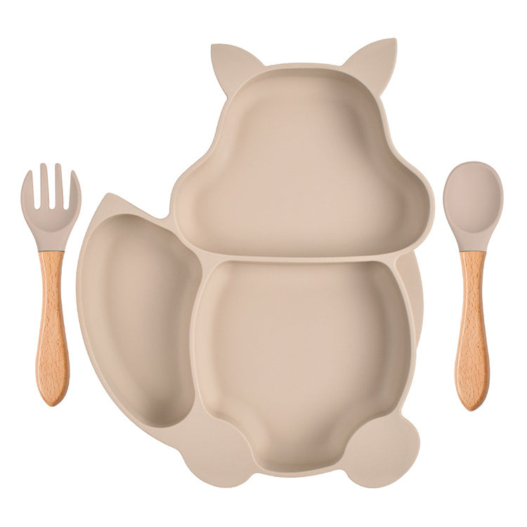 Cute Squirrel Split Grid Children's Tableware