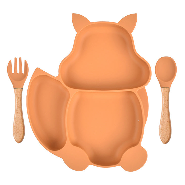 Cute Squirrel Split Grid Children's Tableware