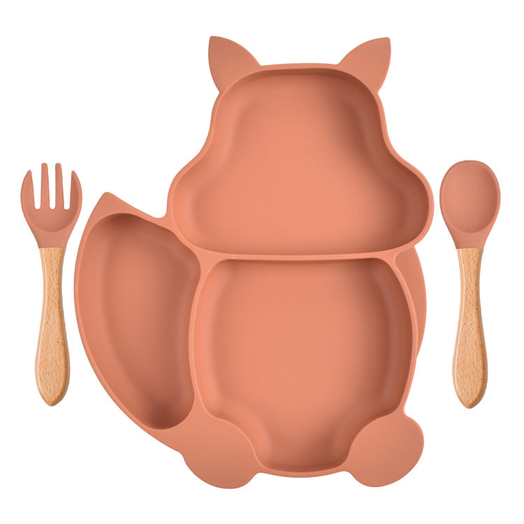 Cute Squirrel Split Grid Children's Tableware