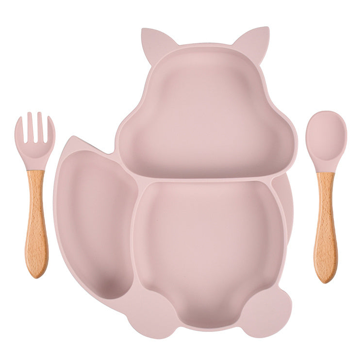 Cute Squirrel Split Grid Children's Tableware