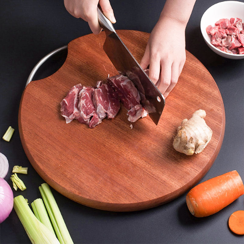 Japanese Ebony Cutting Board Whole Wood Cutting Board Household Solid Wood Cutting Board Circular Crack Proof Cutting Board Kitchen Cutting Board