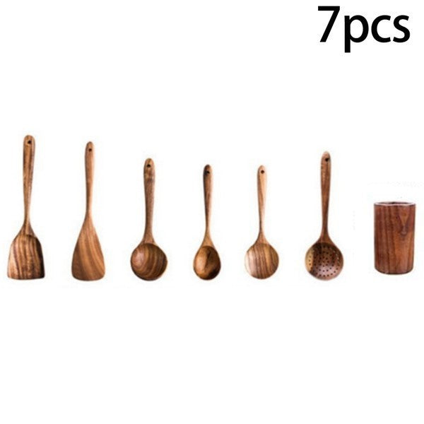 High Temperature Vegetable Spatula Acacia Wood Cooking Set Wooden Spatula