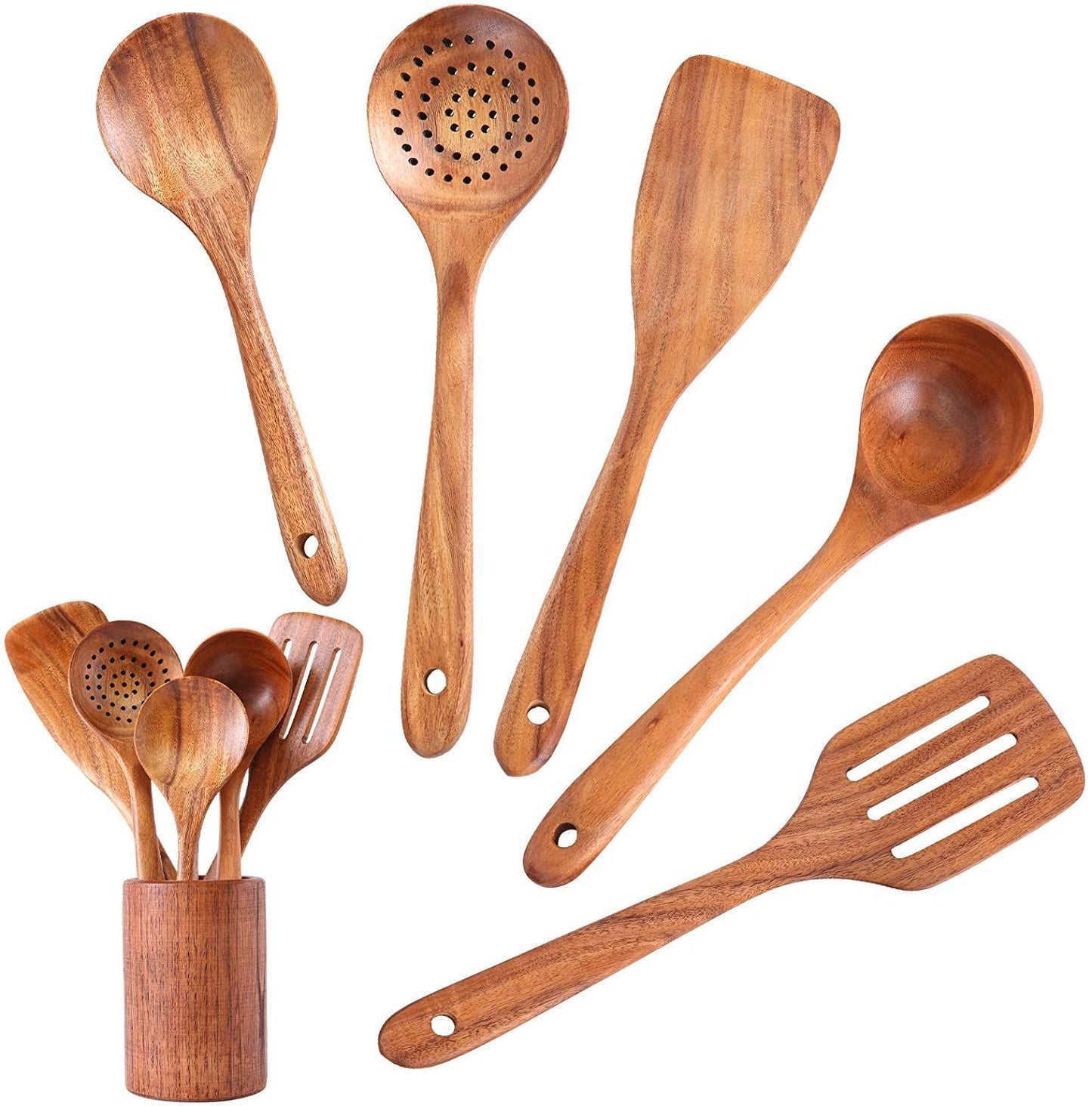 High Temperature Vegetable Spatula Acacia Wood Cooking Set Wooden Spatula