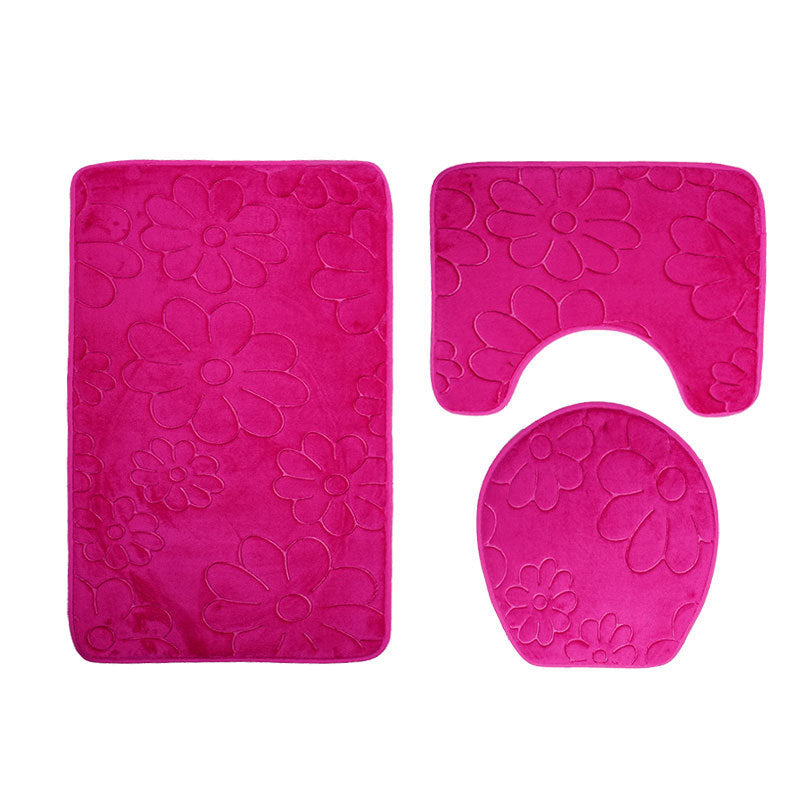 Three-piece Toilet Seat Toilet Mat Bathroom Non-slip Mat