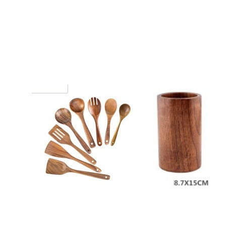 High Temperature Vegetable Spatula Acacia Wood Cooking Set Wooden Spatula