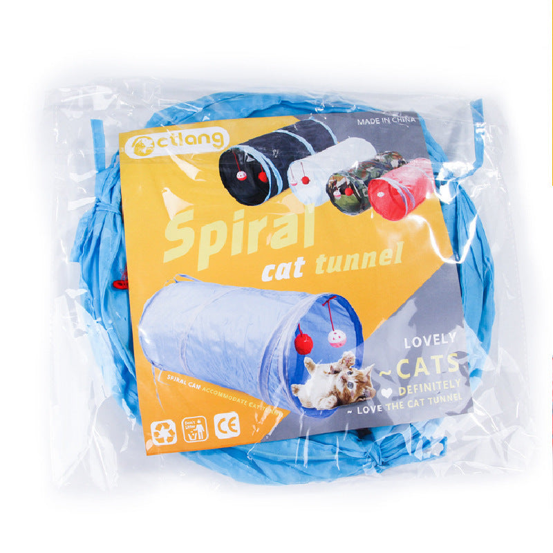 Pet Puzzle Cat Toy Collapsible Cat Tunnel Ringing Paper Cat Passage