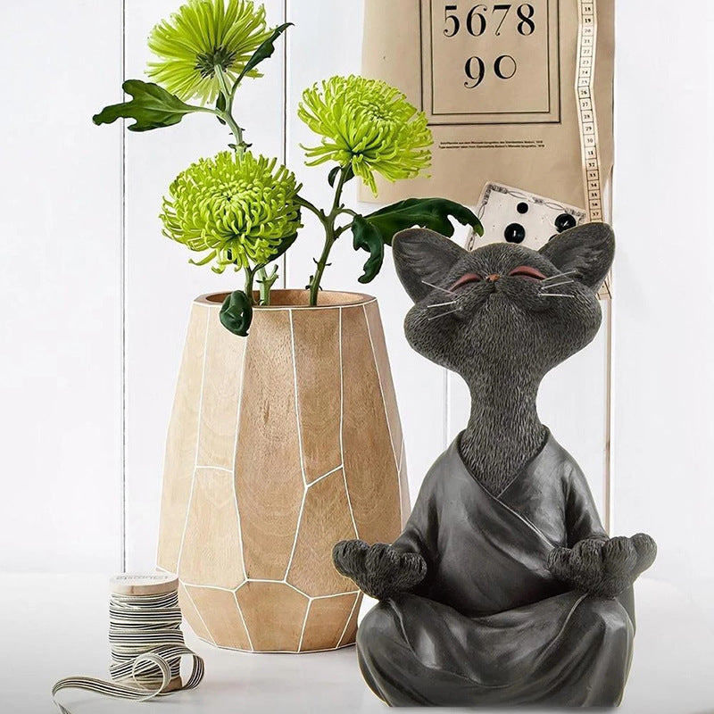 Cat Meditating Cat Crafts Meditation Cat Creative Home Garden Decoration Ornaments