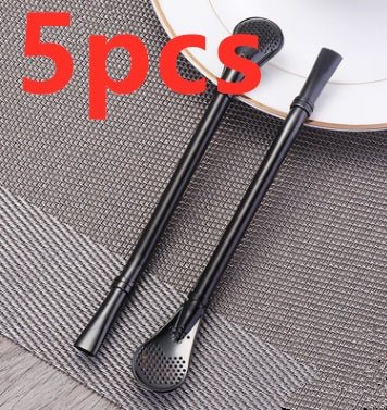 304 Stainless Steel Residue Filter Straws Spoon