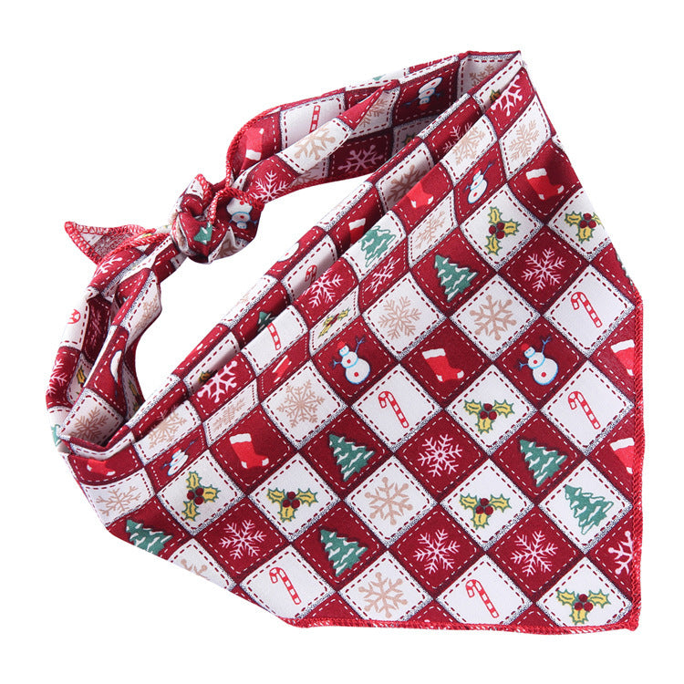 Adjustable Dog Bandana Cotton Pet Neckerchief Cat Triangle Scarf Soft Saliva Towel Small Medium Large Dog Accessories