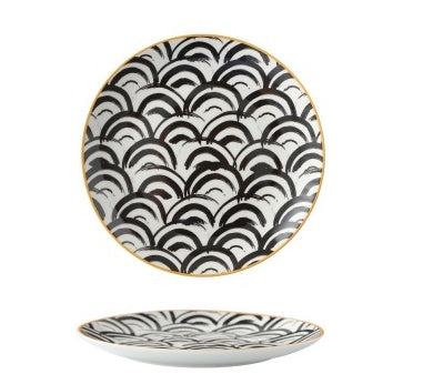 8-inch Nordic Style Geometric Series Ceramic Breakfast Plate Western Steak Flat Dish Plate Fruit Plate Decoration Hanging Plate