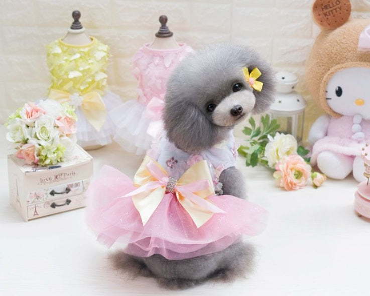 Dog Skirt Princess Tutu Spring-Summer Teddy Dress Mesh Thin Summer Dog Clothes